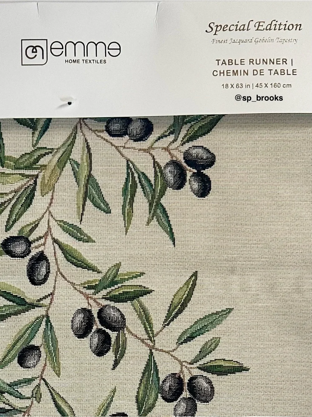 🎁Emme Special Edition Gobelin Tapestry Table Runner - 18x63” -Emme Runner Olives